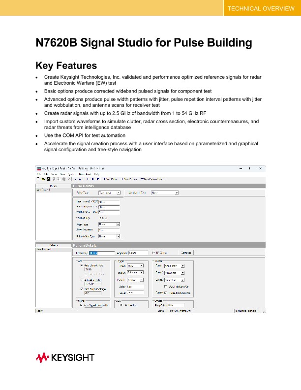 Signal Studio for Pulse Building N7620B PDF Asset Page Keysight